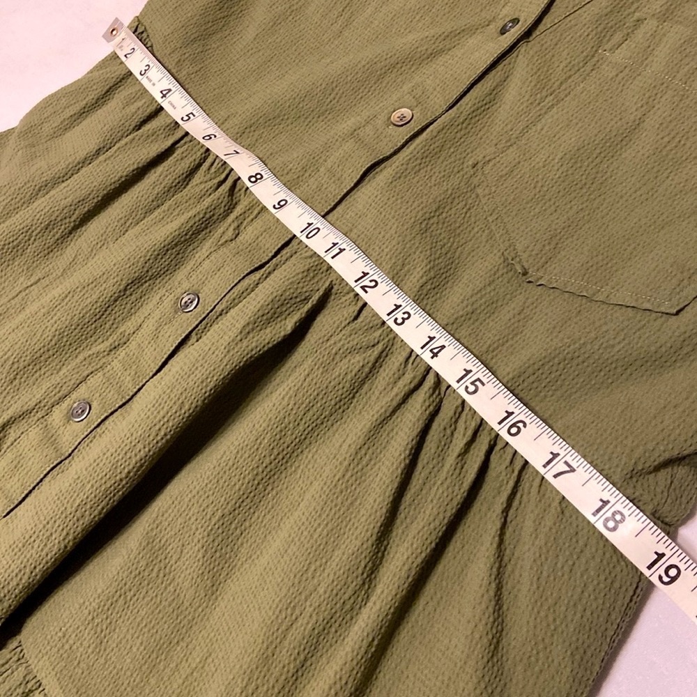 Veronica Beard Trisha Tiered Shirt Green Dress with liner Button Down Size Large - Picture 14 of 15